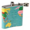 World Map Hip Flask
