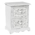 Wood 2 Drawer Cabinet White Finish