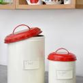 Small Red Enamel Canister