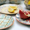 Stoneware Plate Cinnamon Flower