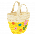 Yellow Woven Flower Basket