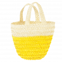 Yellow Woven Flower Basket