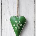 Green Rustic Snowflake Heart