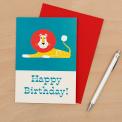 Animal Park Lion Birthday Card