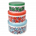 Astrid Flower Round Tins (set Of 3)