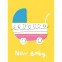 Vintage Pram New Baby Card