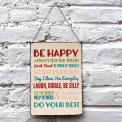 Be Happy Metal Sign