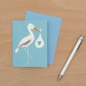 Blue Baby Bundle Stork Card