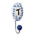 Painted Ceramick Letter Hook T