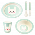 Bonnie The Bunny Bamboo Tableware (set Of 5)