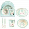 Bonnie The Bunny Bamboo Tableware (set Of 5)