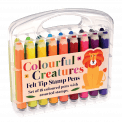 Colourful Creatures Felt Tip Stamp Pens (set Of 18)