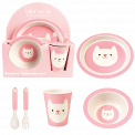 Cookie The Cat Bamboo Tableware (set Of 5)