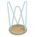 Blue Fifties Style Wooden Stool