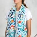 Fleur Bleue Cotton Scarf