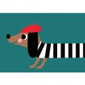 French Sausage Dog Card