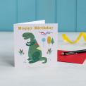 Green Dinosaur Birthday Card