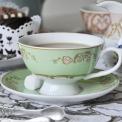 Green Regency Teacup And Saucer