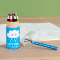 Happy Cloud Colouring Pencils And Sharpener (set Of 12)