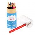 Happy Cloud Colouring Pencils And Sharpener (set Of 12)