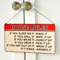 House Rules Hanging Metal Sign