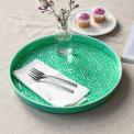 Round enamel trinket tray in green