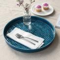 Round enamel trinket tray in blue