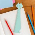 Aqua blue ruler shaped like a sitting cat