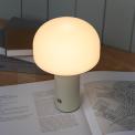USB lamp with a white dome shade and grey base.