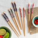 Wooden chopsticks (pack of 5 pairs) - Flowers