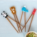 Training chopsticks with colourful animal-shaped toppers (panda, bear, whale, and rabbit) 