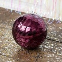 Plum hanging disco ball 15cm ornament with mirrored tiles 