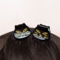 Mini hair claw clips (set of 2) - Black cats