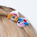 Set of two mini hair claw clips in dog face design
