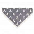 Large Grey-Blue Paw And Cross Bones Dog Bandana