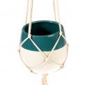 Large Sea Green Dipped Macrame Plant Pot