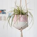 Large Baby Pink Dipped Macrame Plant Pot