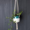 Large Sea Green Dipped Macrame Plant Pot