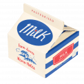 Memo Pads In A Striped 'Milk' Carton