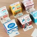 Memo Pads In A Striped 'Milk' Carton