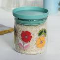 Mid Century Poppy Glass Storage Jar