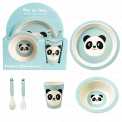 Miko The Panda Bamboo Tableware (set Of 5)