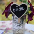 Mini Blackboard Heart Peg Place Setting