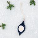 Navy Bauble Wooden Decoration