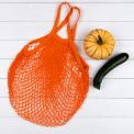 Orange French Style String Shopping Bag