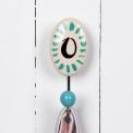 Painted Ceramic Letter Hook O