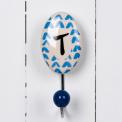 Painted Ceramick Letter Hook T