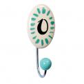 Painted Ceramic Letter Hook O