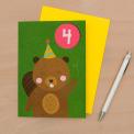 Beaver 4th Birthday Card