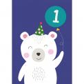 Polar Bear 1st Birthday Card